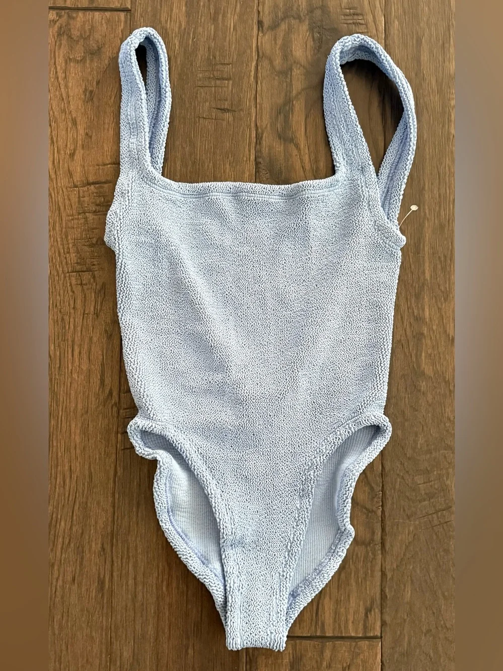 Hunza G Square Neck One Piece Swimsuit Blue